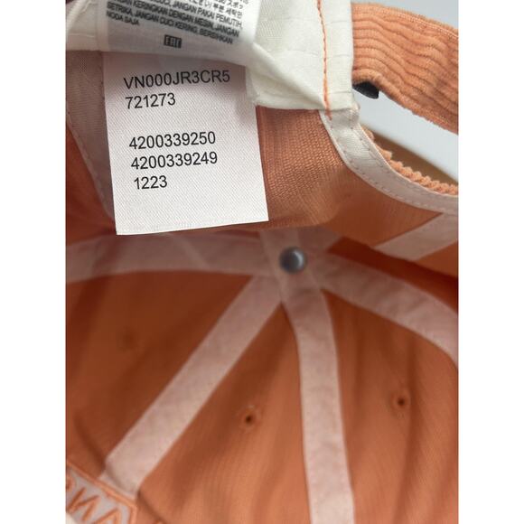 Vans Hat Cap Strap Back Corduroy Peach Orange Embroidered Dad Style Mens Casual - Picture 11 of 11